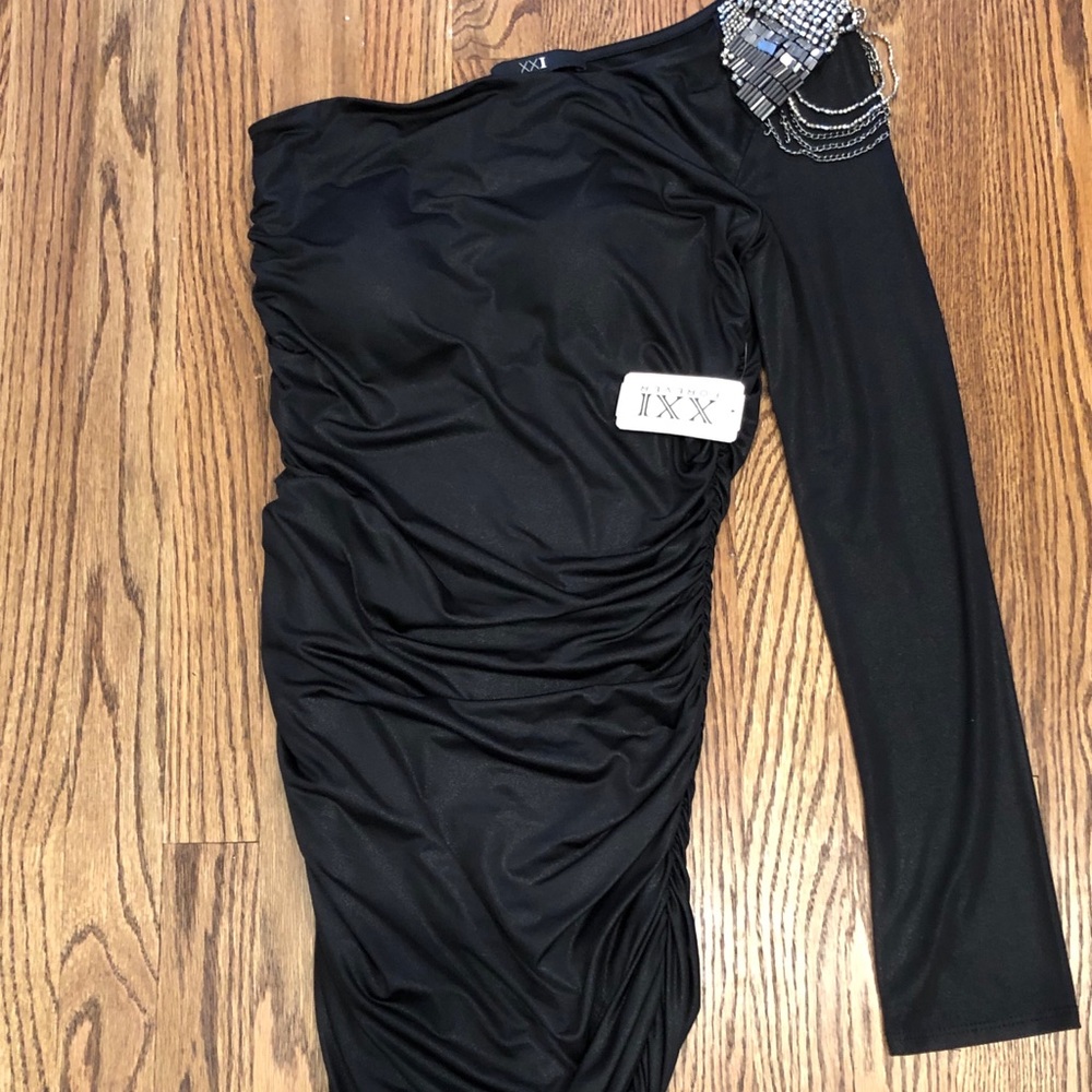 Forever 21 one sided dress with beaded shoulder